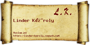 Linder Károly névjegykártya
