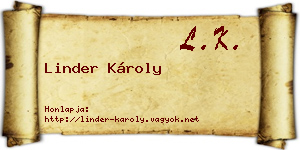 Linder Károly névjegykártya