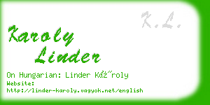 karoly linder business card